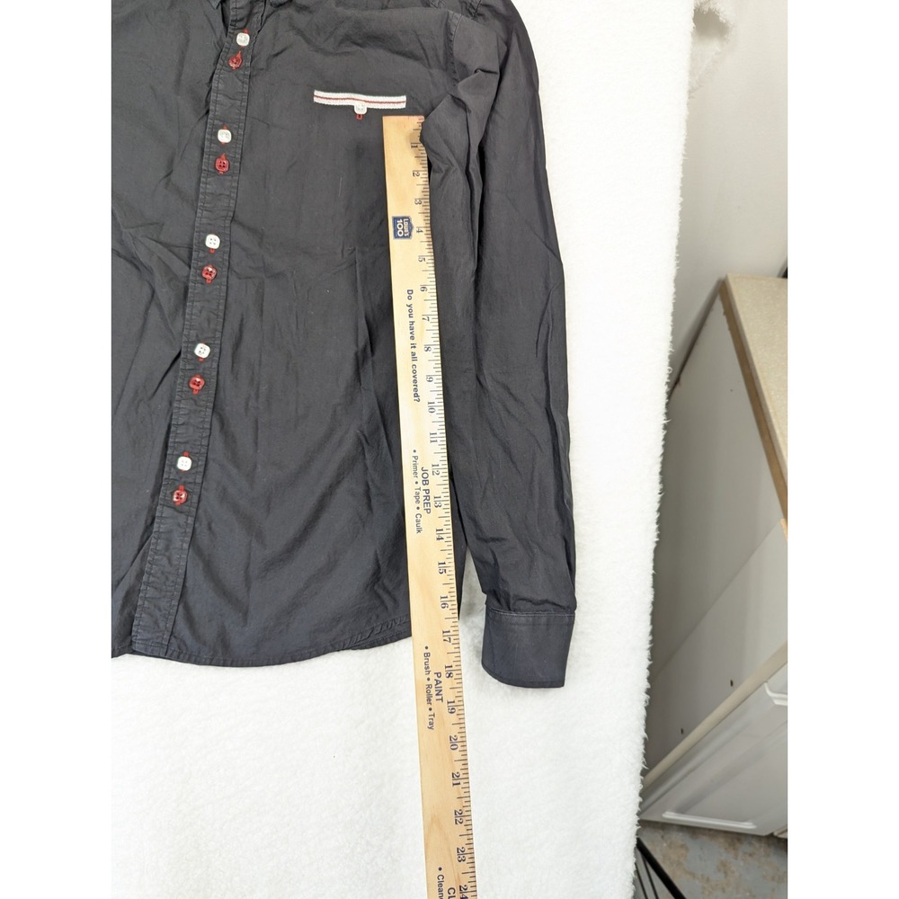 Coofandy Mens Dress Shirt Black Square Buttons Red Paisley Detail Stretch M‎ - Picture 6 of 8